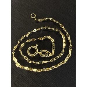 Jewelry Solid 14k Yellow Italian Gold Mirror Cut Bracelet 7” Long 1.5mm Wide